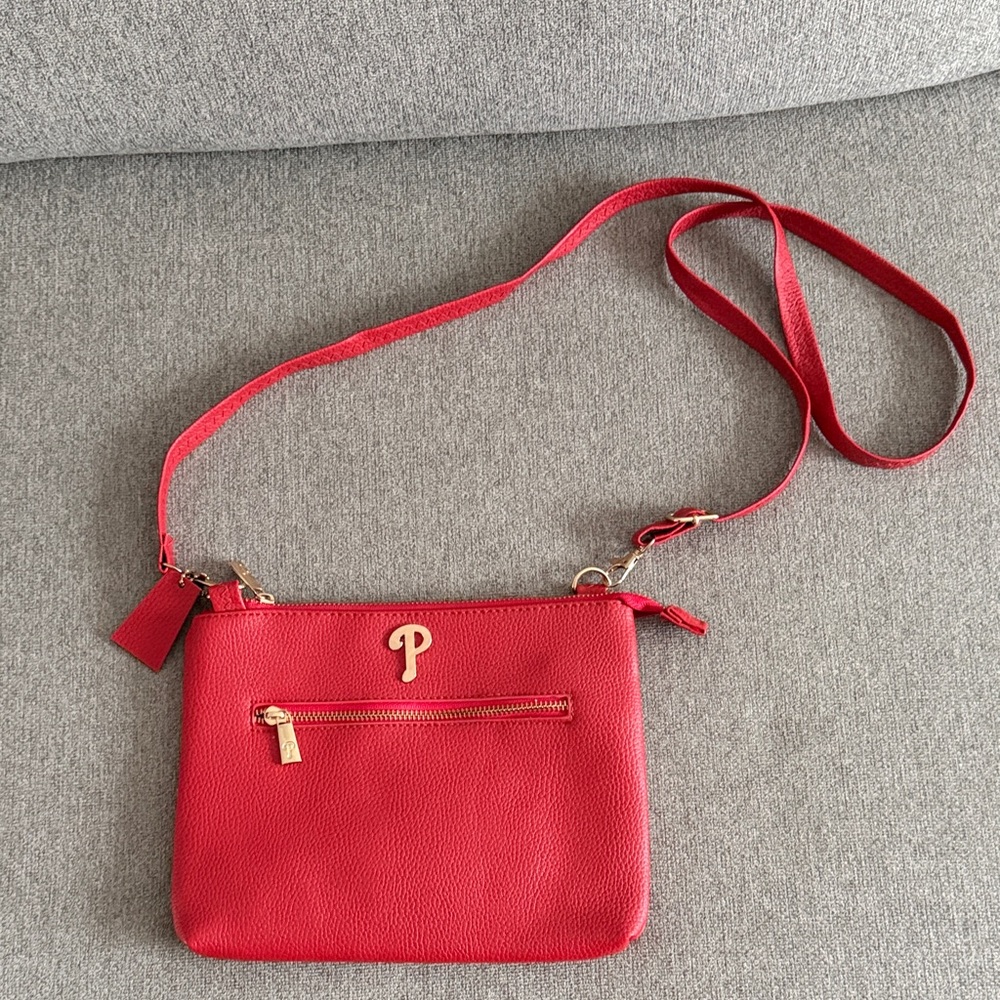 Philadelphia Phillies red Leather Crossbody Bag. Perfect condition. Worn once